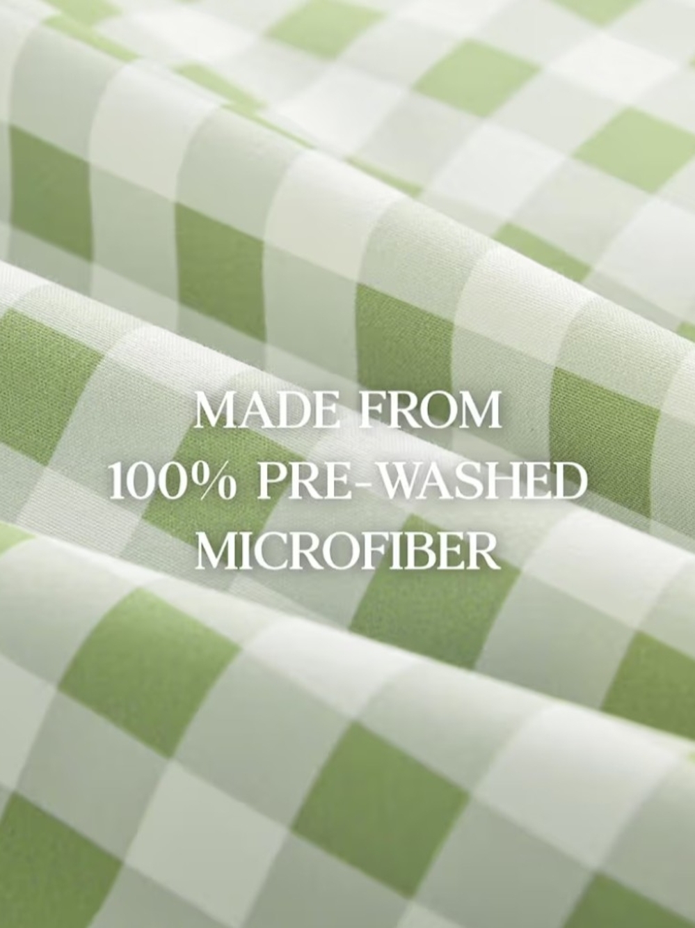 Classic Sage Green Gingham Comforter Set Cal. King NIB - Picture 5 of 5